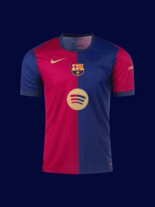 Lamine Yamal Barcelona home Spotify Logo jersey front 24/25, high-quality breathable fan gear.