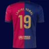 Lamine Yamal Barcelona home Spotify Logo jersey back 24/25 with #19, breathable high-quality design.