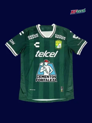 Club Leon home jersey 25/26 fans version front green white stripes