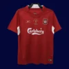 front view of Liverpool home red retro jersey (04/05) with modern retro trims.