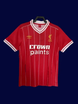 Liverpool Home Red Retro Jersey 8184A front view of Liverpool home red retro jersey (81/84) with vintage styling.
