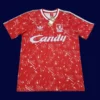 front view of Liverpool home red retro jersey (89/91) with classic crew neck.