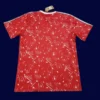 back view of Liverpool home red retro jersey (89/91) showing number-ready back panel.