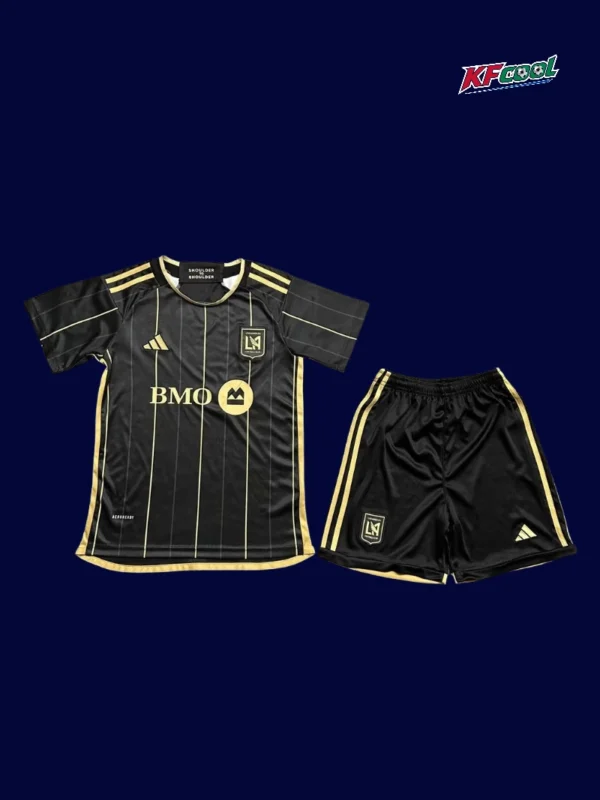 Los Angeles home black kids kits 25/26 front black red stripes
