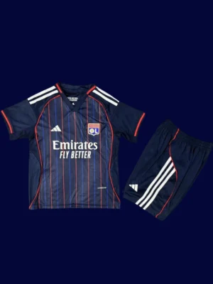 Lyon Away Kids kits 2526A Lyon Away Kids kits 25/26 front lightweight breathable junior football shirt