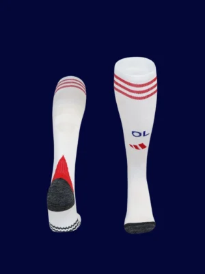 Lyon Home White Sock 2526 Lyon Home White Sock 25/26 front lightweight breathable football socks