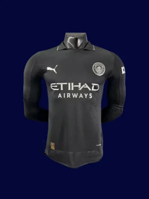 Manchester City Away Black LS Jersey 2526 Player Version1 Man City 25/26 Away Black Long Sleeve Player Jersey Front