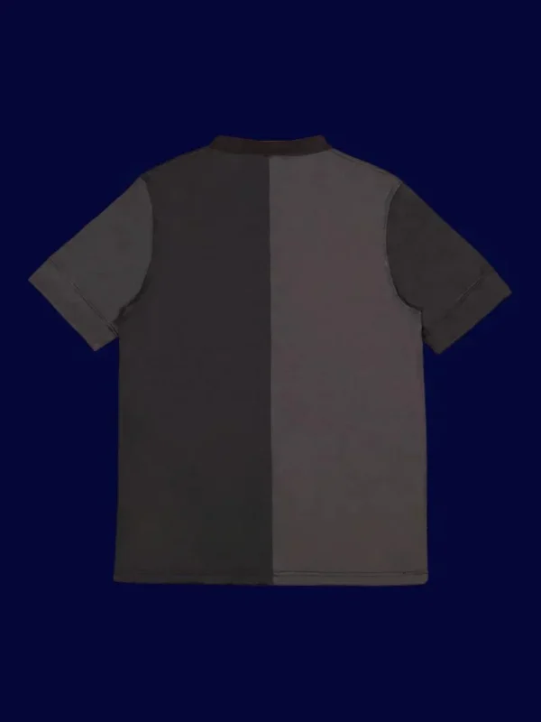 back view of away black retro jersey (13/14) showing reinforced back panel for numbers.