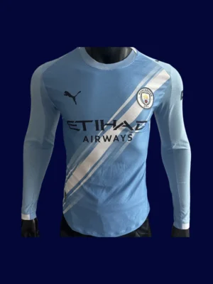 Man City 25/26 Home Long Sleeve Player Jersey Front Image