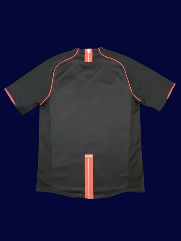 back view of away black retro jersey (07/08) showing reinforced back panel.