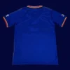 Manchester United Away Blue Retro Jersey 1984B - kfcool.com back view of away blue retro jersey (1984) showing plain back and number panel.