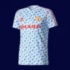 front view of Manchester United away retro jersey (90/92) with traditional collar and vintage trims.