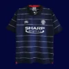 Manchester United Away Retro Soccer Jersey 9900A - KFCool – Football Jerseys & Soccer Kits Store front view of Manchester United away retro soccer jersey (99/00) in classic away colors.