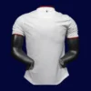 Manchester United Away White Retro Jersey 1314 Player2 - KFCool – Football Jerseys & Soccer Kits Store back view of away white player-fit retro jersey (13/14) showing reinforced number area.