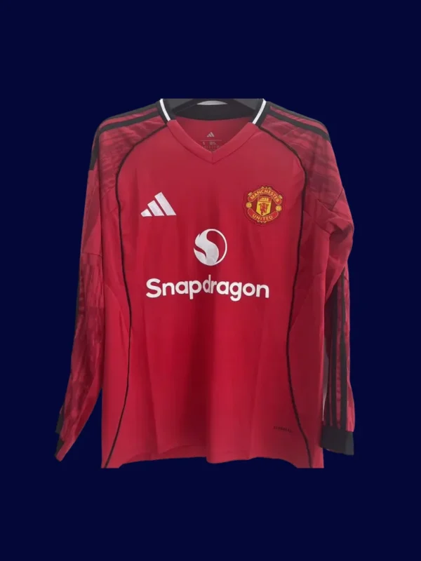 ManU 25/26 Home Red Long Sleeve Fans Front, casual sleeve, fan warmth