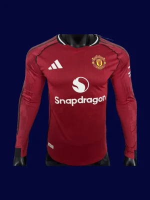 ManU 25/26 Home Red Long Sleeve Player Front, match-ready, thermal sleeve