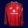 ManU 25/26 Home Red Long Sleeve Player Front, match-ready, thermal sleeve