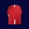 back view of Manchester United home red player-fit retro jersey (07/08) showing tapered back and number panel.