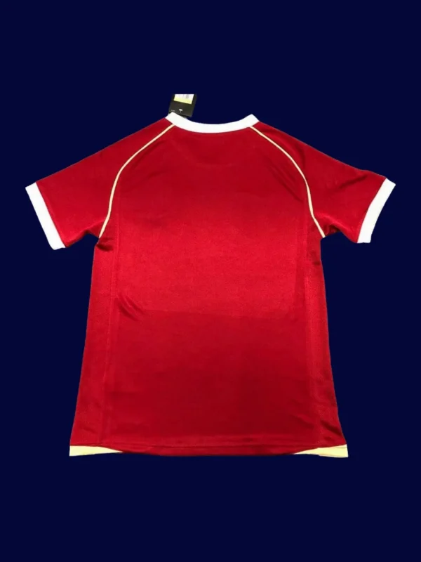 back view of Manchester United home retro jersey (06/07) showing clean back panel and number-ready area.