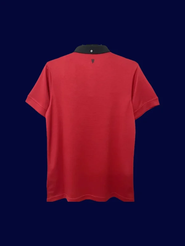 back view of home retro jersey (13/14) showing stitched back and number panel.