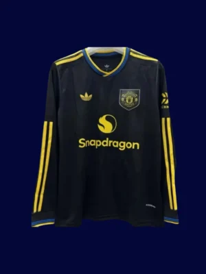 ManU 25/26 Third Black Long Sleeve Fans Front, stylish fan-fit