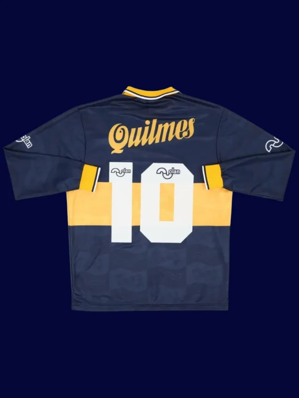 Maradona 10 Boca Home Long Sleeve Retro Shirt 9596B - kfcool.com Maradona Boca home long sleeve retro shirt back 95/96 with #10, high-quality breathable design.