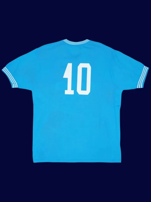 Maradona 10 Napoli Home Blue Retro Shirt 8485B - kfcool.com Maradona Napoli home blue retro shirt back 84/85 with #10, high-quality breathable design.