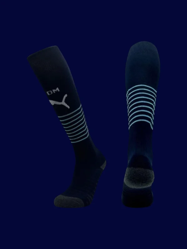 Marseille Away Sock 25/26 front lightweight breathable football socks