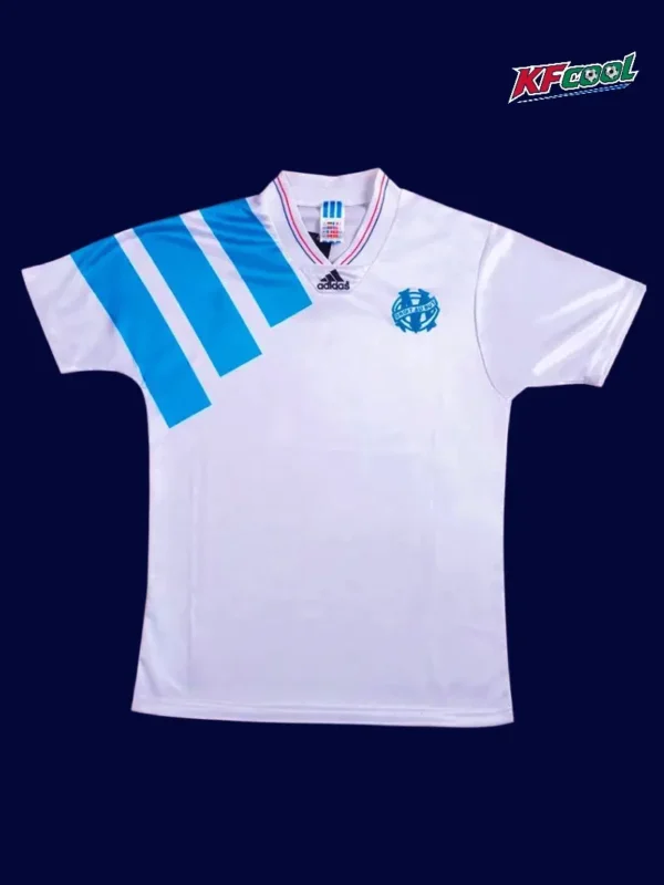 Marseille Home Classic Retro Jersey 199293A - KFCool – Football Jerseys & Soccer Kits Store Marseille home classic retro jersey 1992/93 front vintage white design