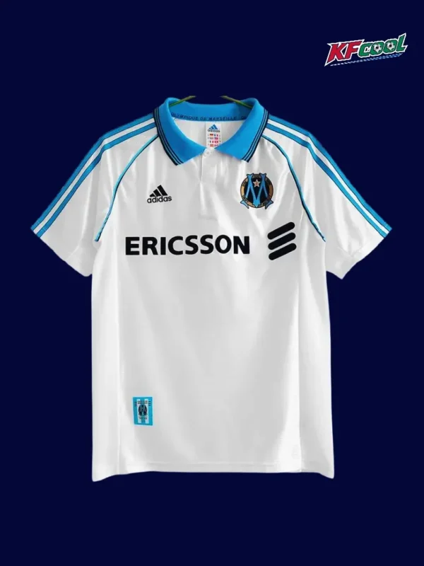 Marseille home classic retro jersey 1998/99 front white blue design
