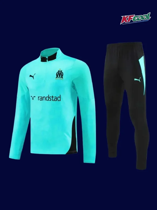 Marseille lake blue half pull tracksuit 25/26 front view