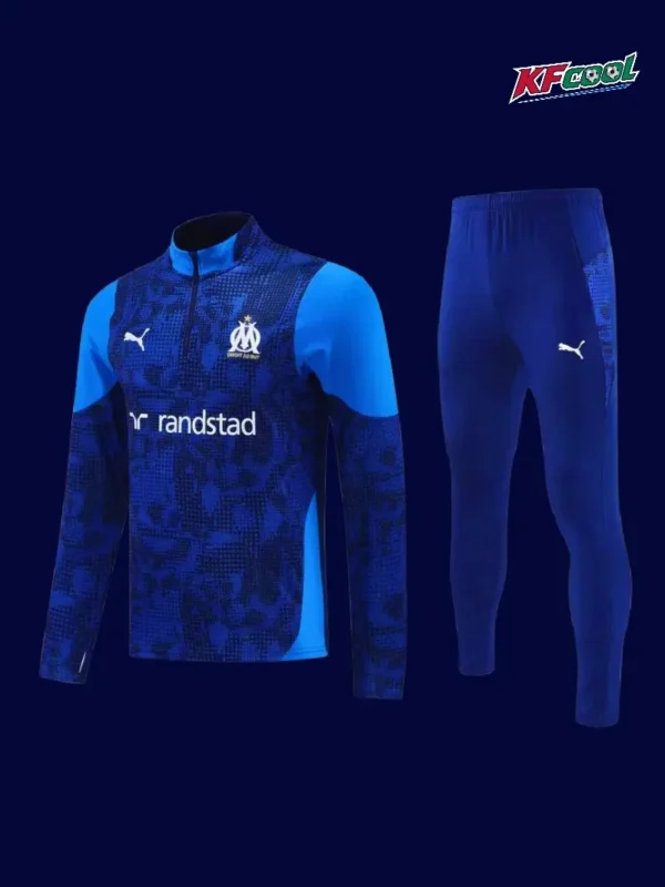 Marseille royal blue half pull tracksuit 25/26 front view