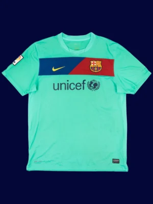 Messi #10 Barcelona Away Green Retro Jersey 10/11