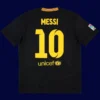 Messi Barcelona third black retro jersey back 13/14 with #10, breathable high-quality design.