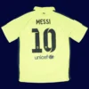 Messi 10 Barcelona Third Yellow Retro Jersey 1415B - KFCool – Football Jerseys & Soccer Kits Store Messi Barcelona third yellow retro jersey back 14/15 with #10, breathable high-quality design.