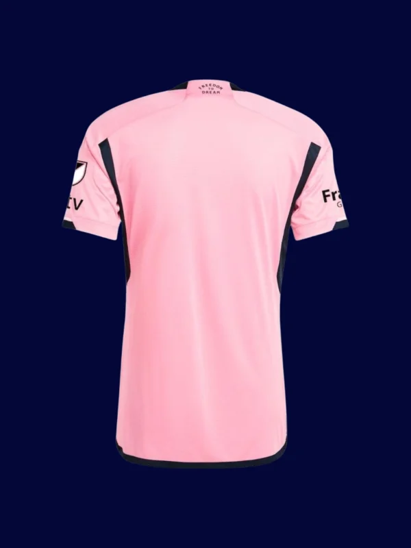 Messi Inter Miami home pink player jersey back 2025 with #10, breathable high-quality design.