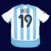 Messi Argentina home retro jersey back WC 2006 with #19, breathable high-quality design.