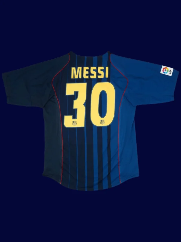 Messi Barcelona away retro jersey back 04/05 with #30, breathable high-quality design.