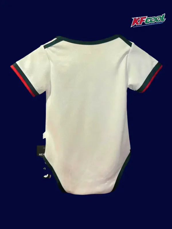 Mexico away white babysuit 26/27 back snap closure detail