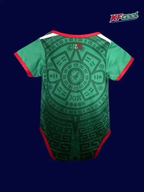 Mexico home green babysuit 26/27 back snaps detail