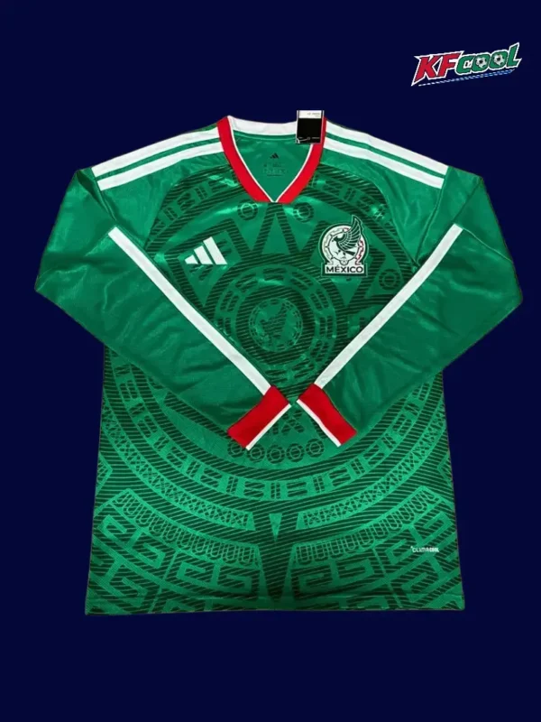 Mexico Home Green LS Jersey 2627 Fans Version1 - kfcool.com Mexico home green LS jersey 26/27 fans front — breathable, long sleeve
