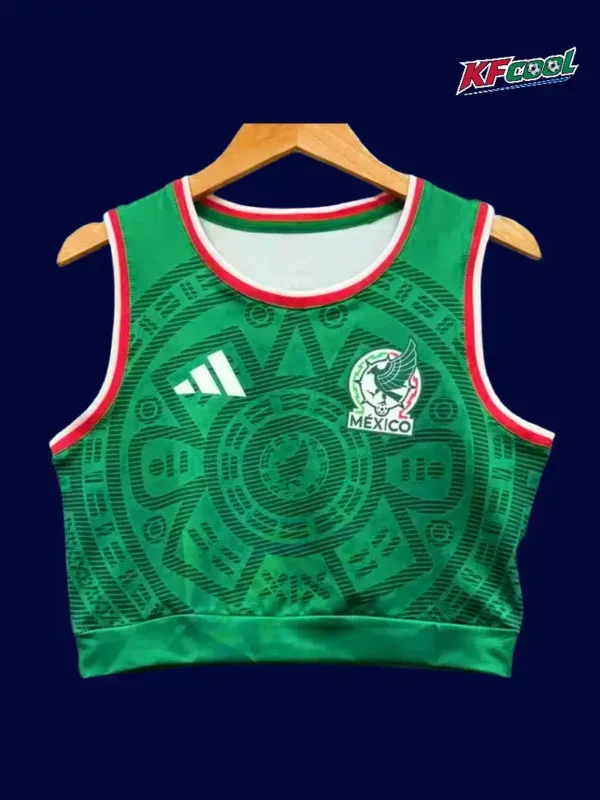 Mexico Home Green Women 2627 Yoga Vest1 - KFCool – Football Jerseys & Soccer Kits Store Mexico home green women 26/27 yoga vest front — sleeveless, athletic top