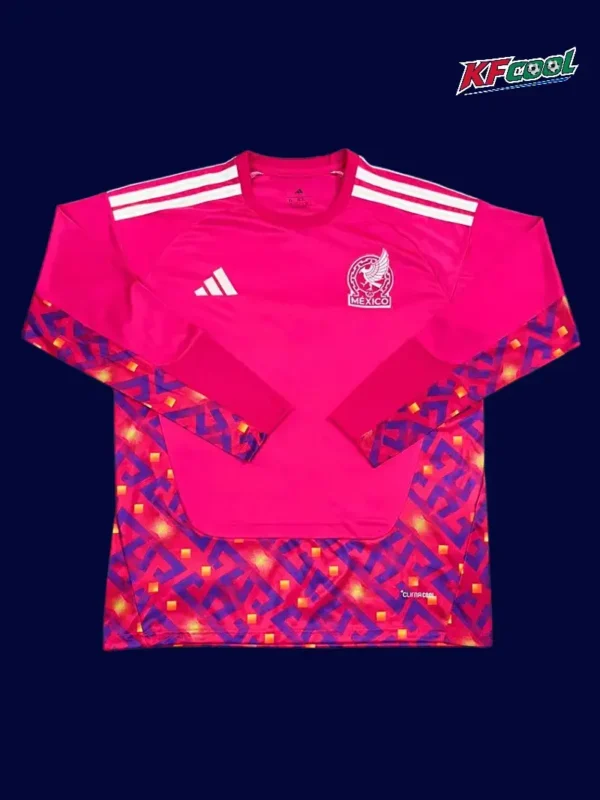 Mexico Pink Red Goalkeeper LS Jersey 2627 Fans Version1 - kfcool.com Mexico pink red goalkeeper LS jersey 26/27 fans front, long sleeve, padded design