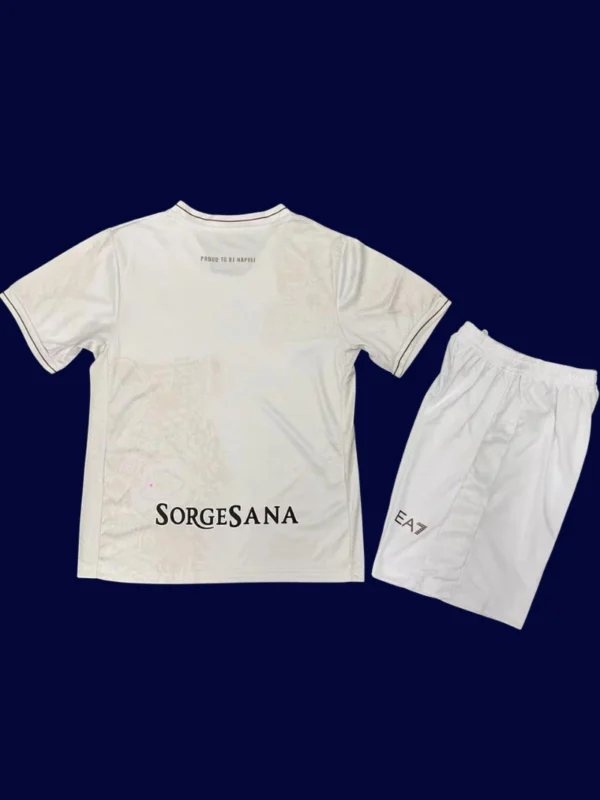 Napoli Away Kids Kits 25/26 back with printed number panel.