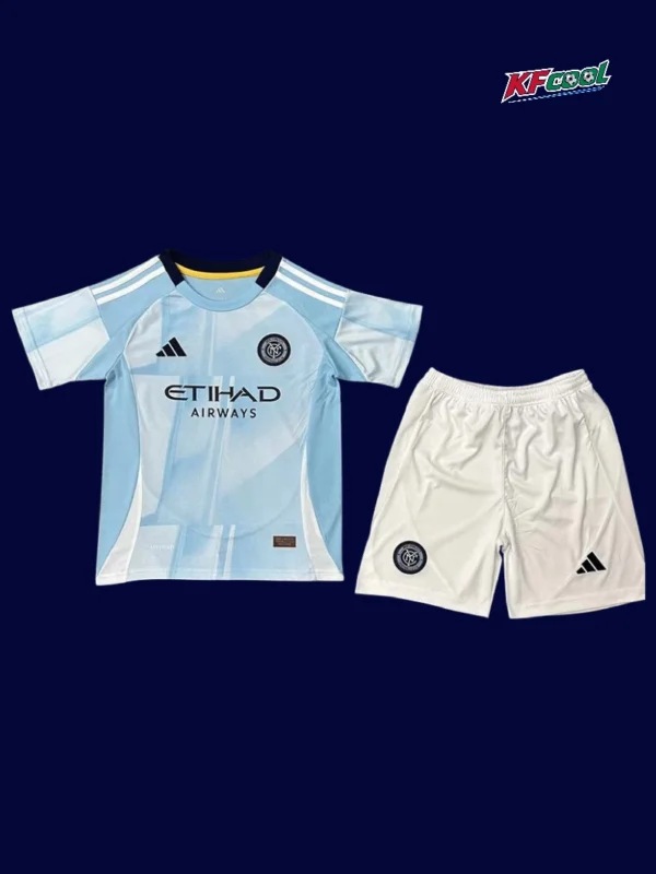 New York City home kids kits 25/26 front blue white stripes
