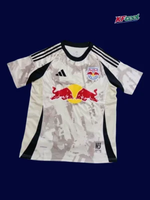 New York Red Bull away jersey 25/26 fans version front white red blue design