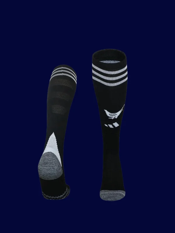Newcastle United Home Black Sock 25/26 front lightweight breathable football socks