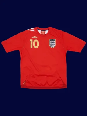 Owen #10 England Away Red Retro Shirt 06/08