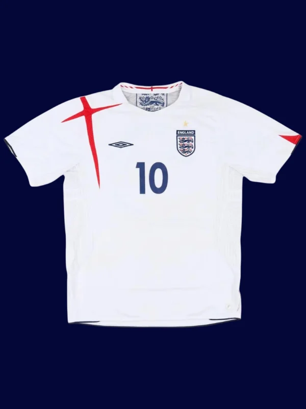 Owen 10 England Home White Retro Shirt 0507A - kfcool.com Owen England home white retro shirt front 05/07, high-quality breathable fan gear.