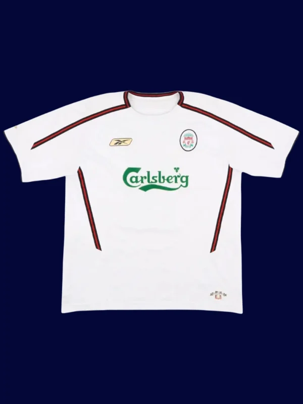Owen Liverpool away white retro shirt front 03/04, high-quality breathable fan gear.
